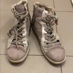 Sparkly high top tennis shoes